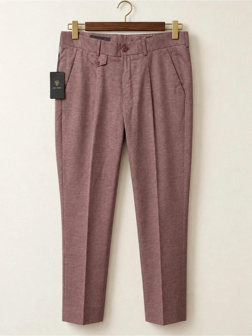 Rare Rabbit DEX Men’s Slim-Fit Textured Trousers – Size 34